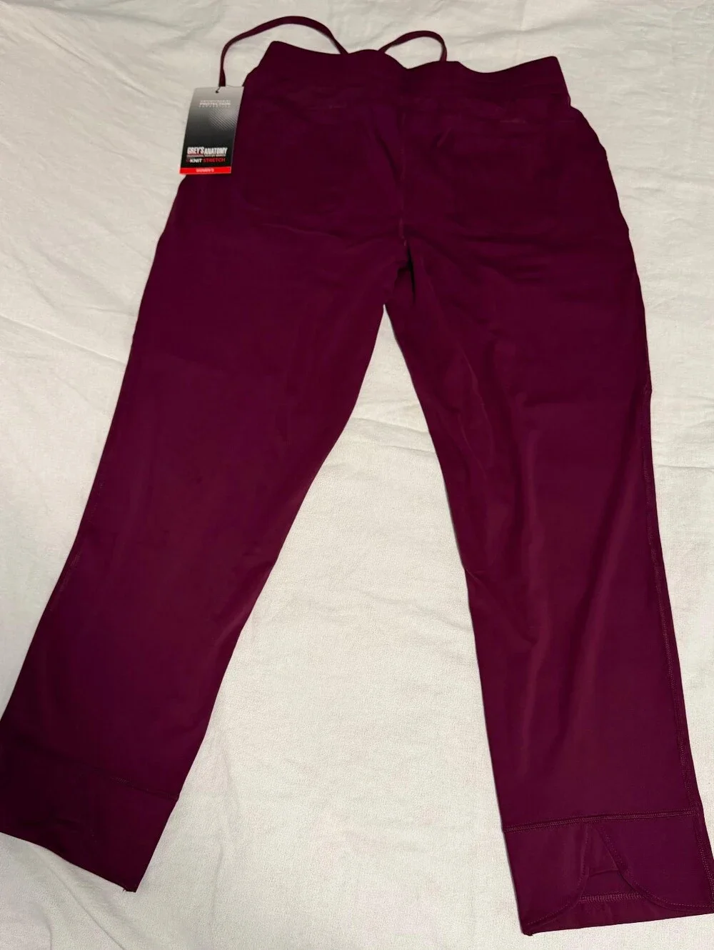 NWT Grey's Anatomy by Barco Knit STRETCH  wine 6-Pocket Cargo Scrub LP - Picture 4 of 11
